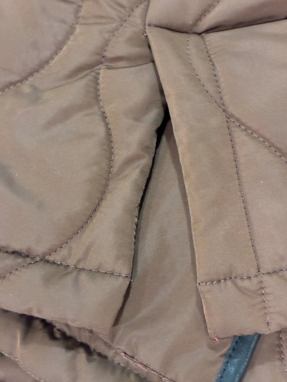 LOGO Lori Goldstein Brown Sleeveless Long Diamond Quilt Puffer Vest Women 1X - Picture 8 of 10